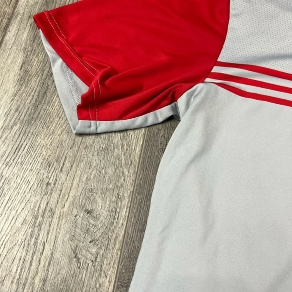 Adidas‎ Mens Red Stripe Polo Top